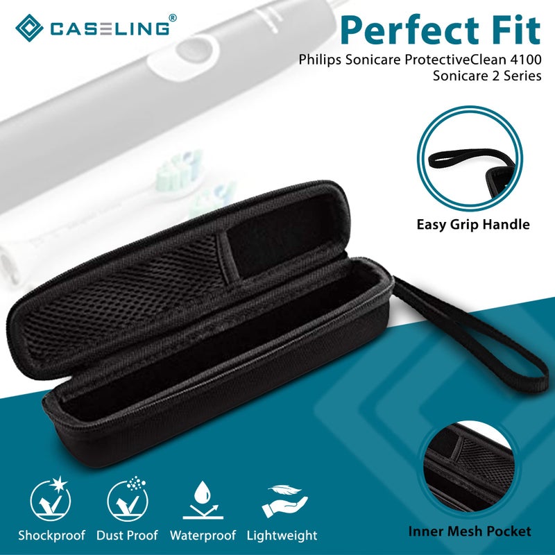 caseling Hard Toothbrush Travel Case Fits Philips Sonicare Protective Clean 4100 Sonicare 2 Series Portable Toothbrush Holder with Easy Grip Carry Strap (Small (Great for Travel)) - Image 2